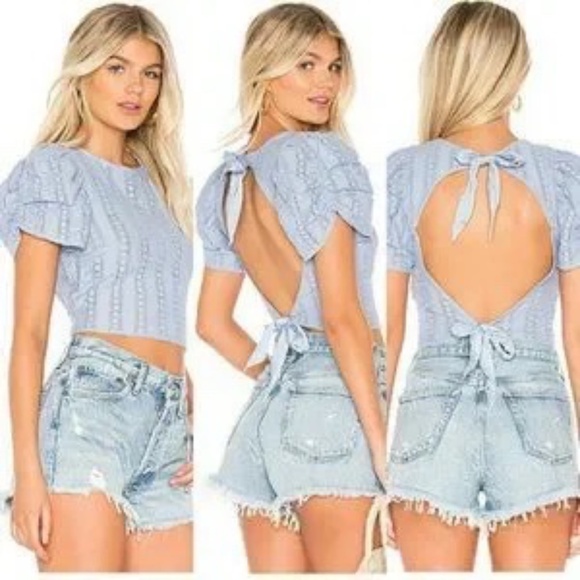 Free People, StarStruck Puff Sleeve Crop Tee - Picture 1 of 12